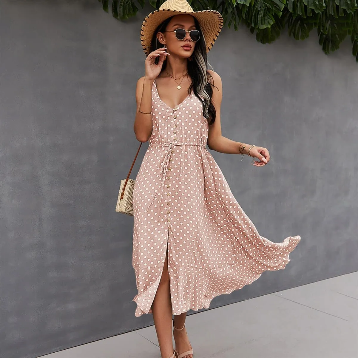 2022 Summer Women Midi Sundress Boho Beach Sexy Dress
