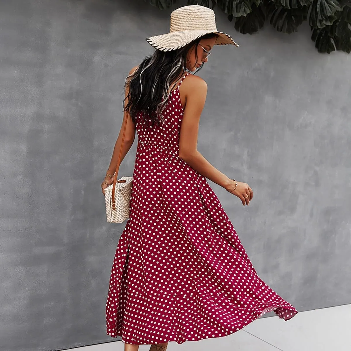 2022 Summer Women Midi Sundress Boho Beach Sexy Dress