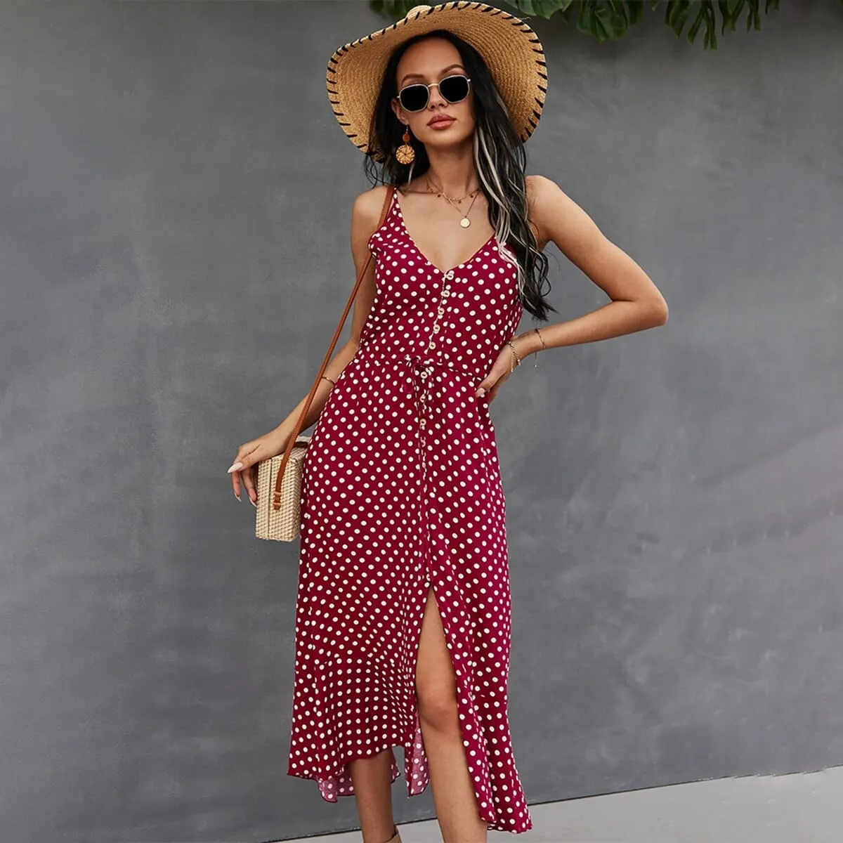 2022 Summer Women Midi Sundress Boho Beach Sexy Dress