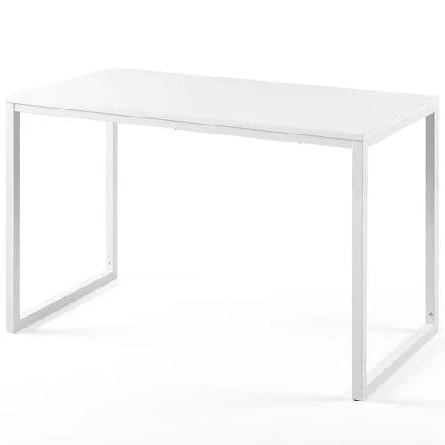 47" White Frame Laptop Computer Desk Office Table PC Laptop Study Writing Desk