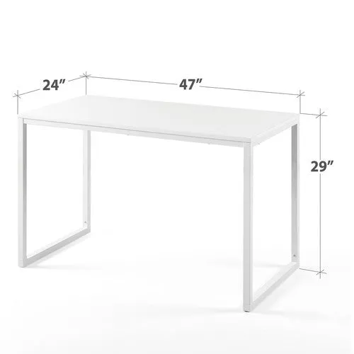 47" White Frame Laptop Computer Desk Office Table PC Laptop Study Writing Desk