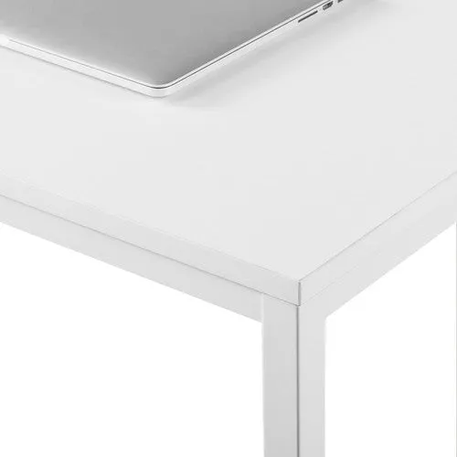 47" White Frame Laptop Computer Desk Office Table PC Laptop Study Writing Desk