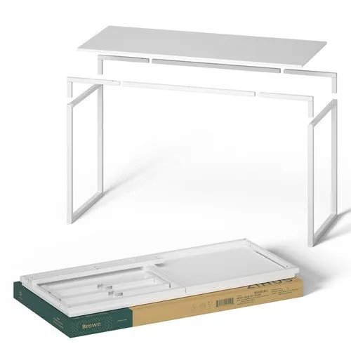 47" White Frame Laptop Computer Desk Office Table PC Laptop Study Writing Desk