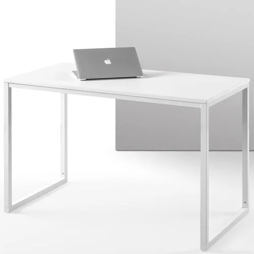 47" White Frame Laptop Computer Desk Office Table PC Laptop Study Writing Desk