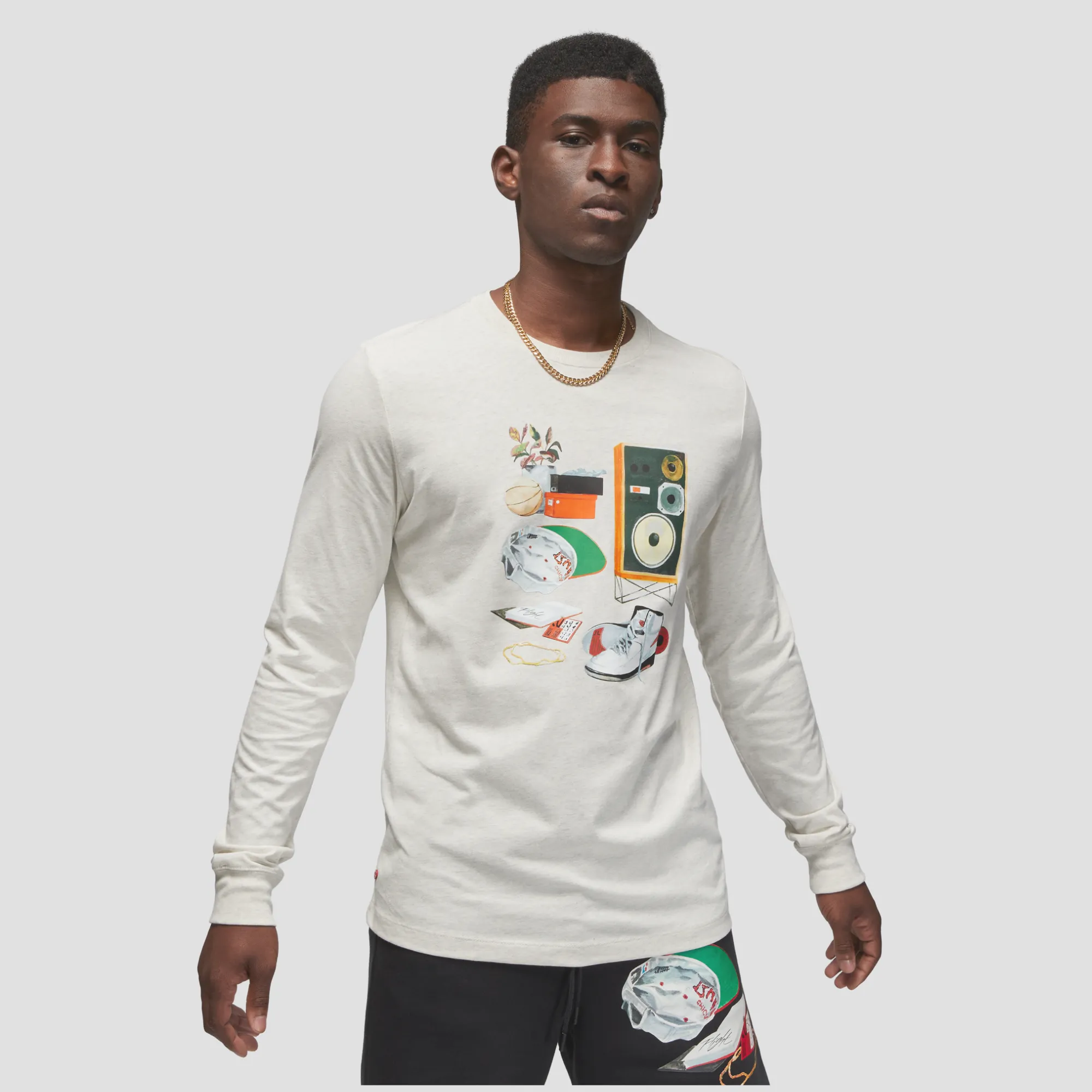 Air Jordan FLT Artist Series by Jacob Rochester White Long-Sleeve Crew