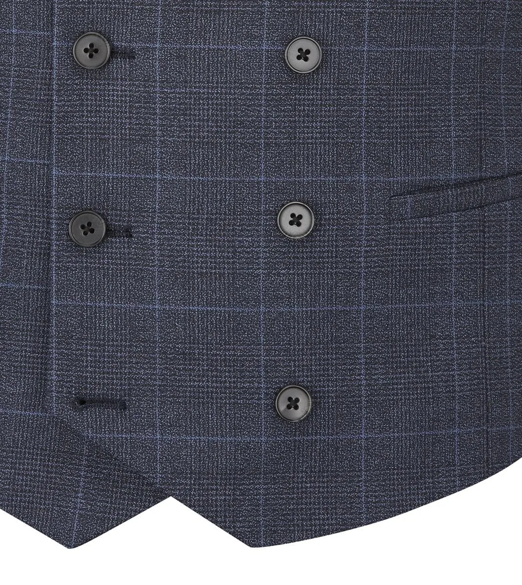 Anello Blue Prince Of Wales Check Waistcoat