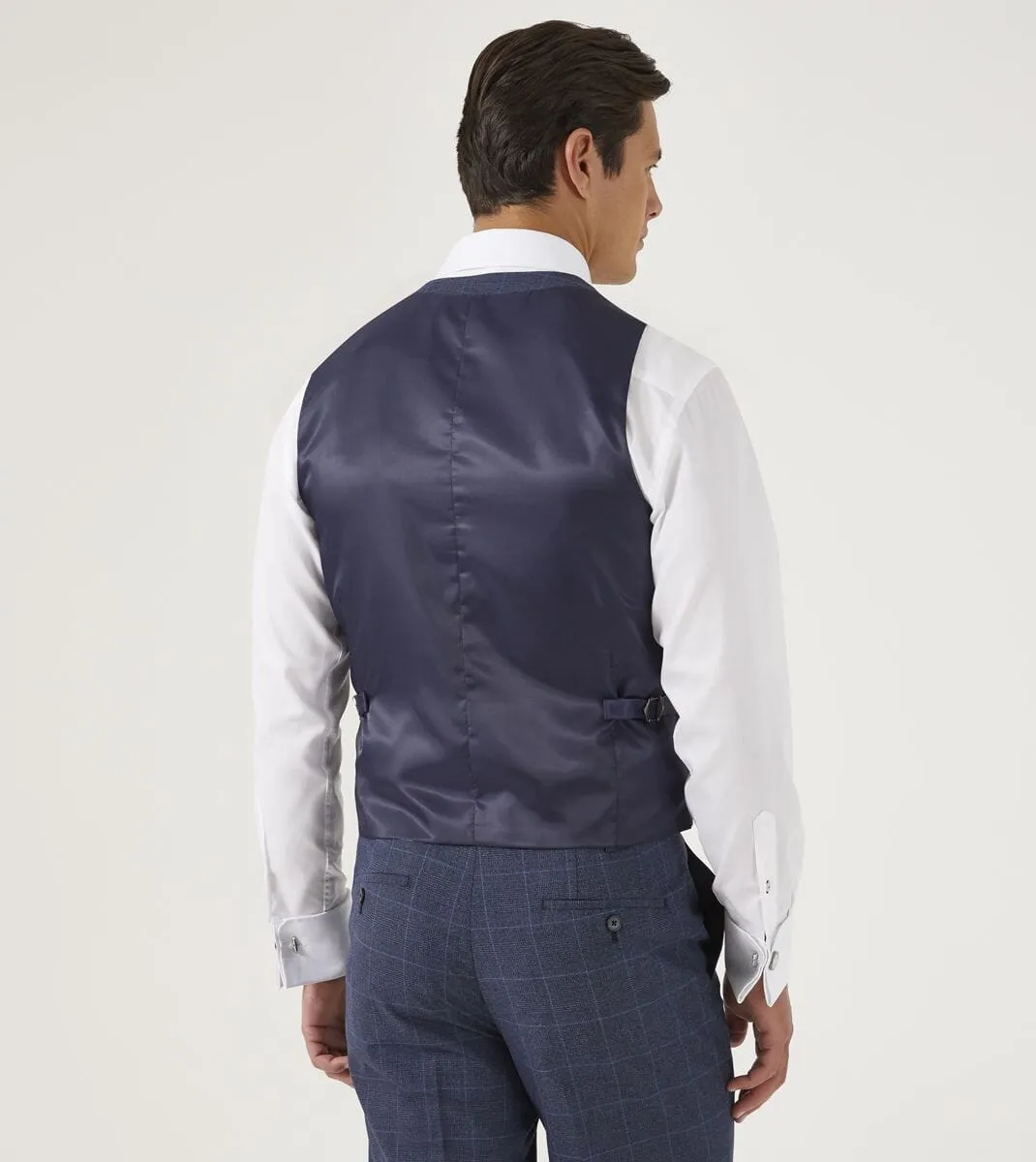 Anello Blue Prince Of Wales Check Waistcoat