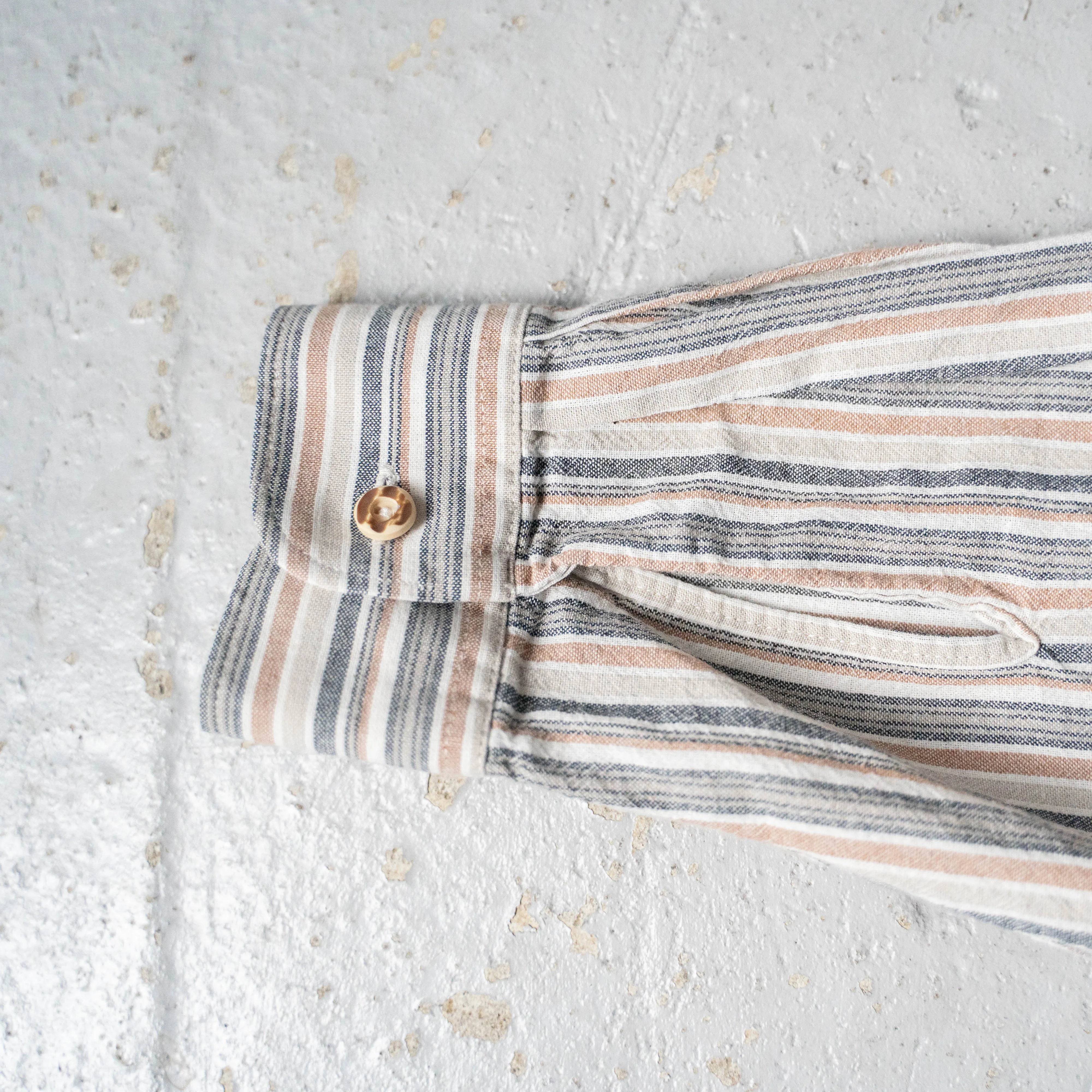 around 1990s brown × beige striped tyrolean shirts