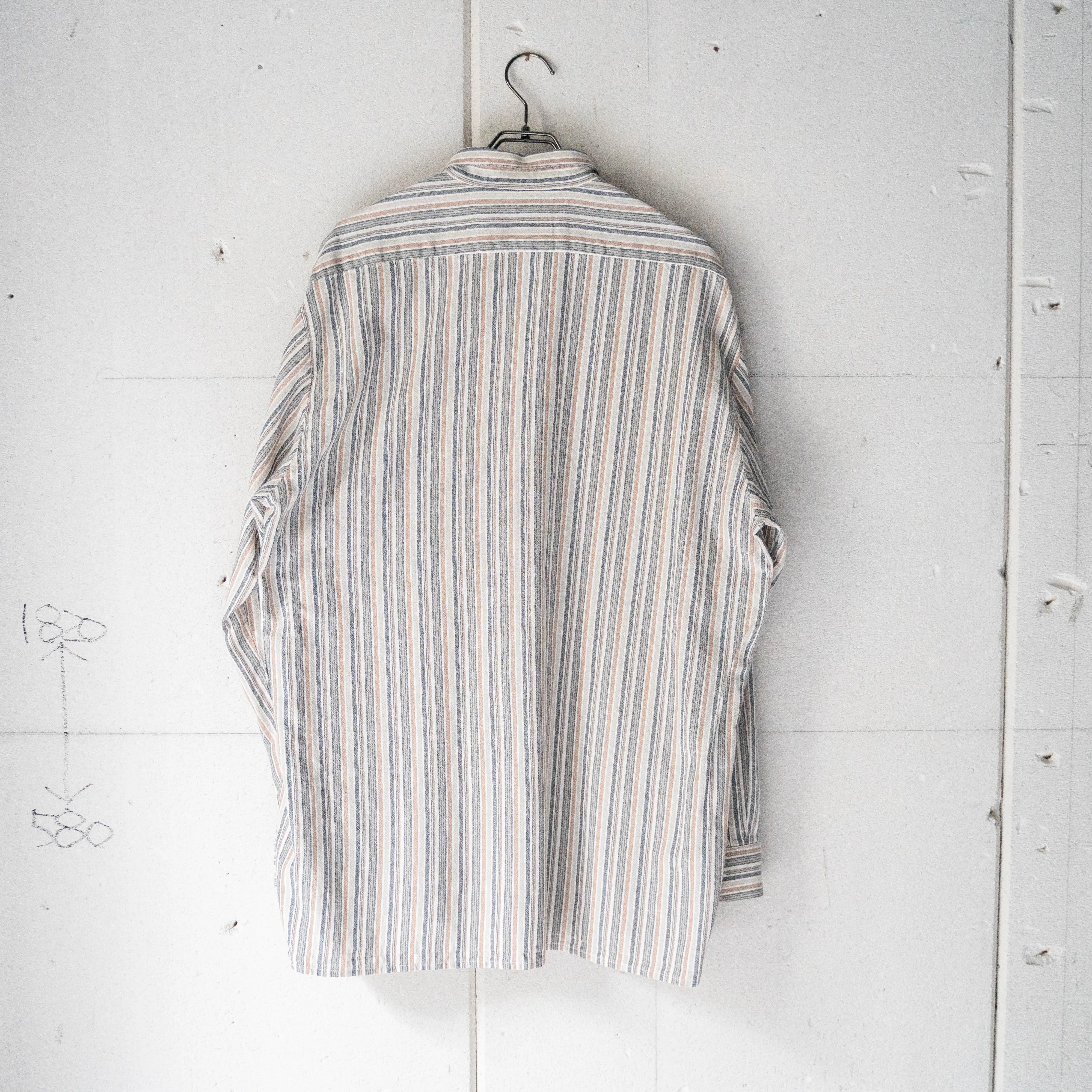 around 1990s brown × beige striped tyrolean shirts