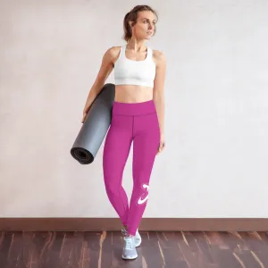 Athletic Apparatus Pink White logo V3 Yoga Leggings