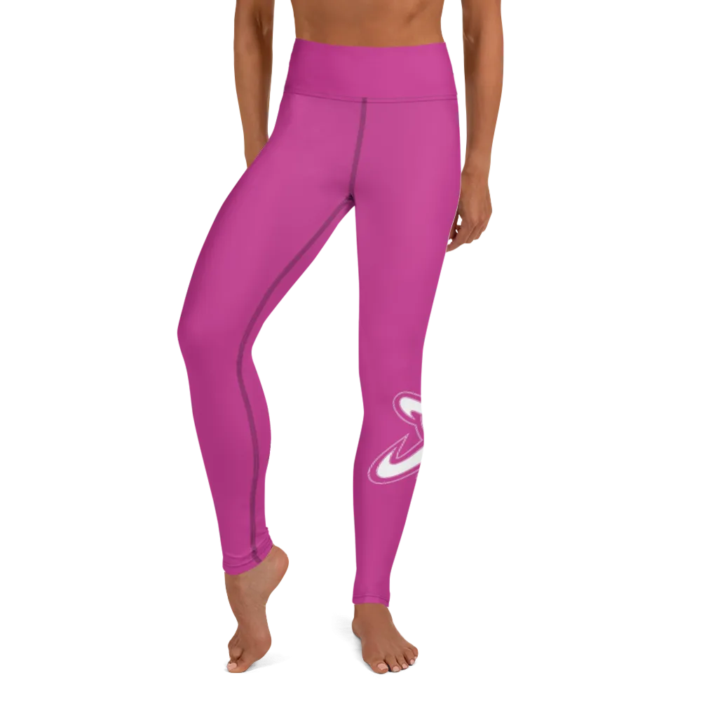 Athletic Apparatus Pink White logo V3 Yoga Leggings