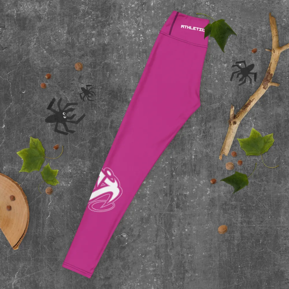 Athletic Apparatus Pink White logo V3 Yoga Leggings