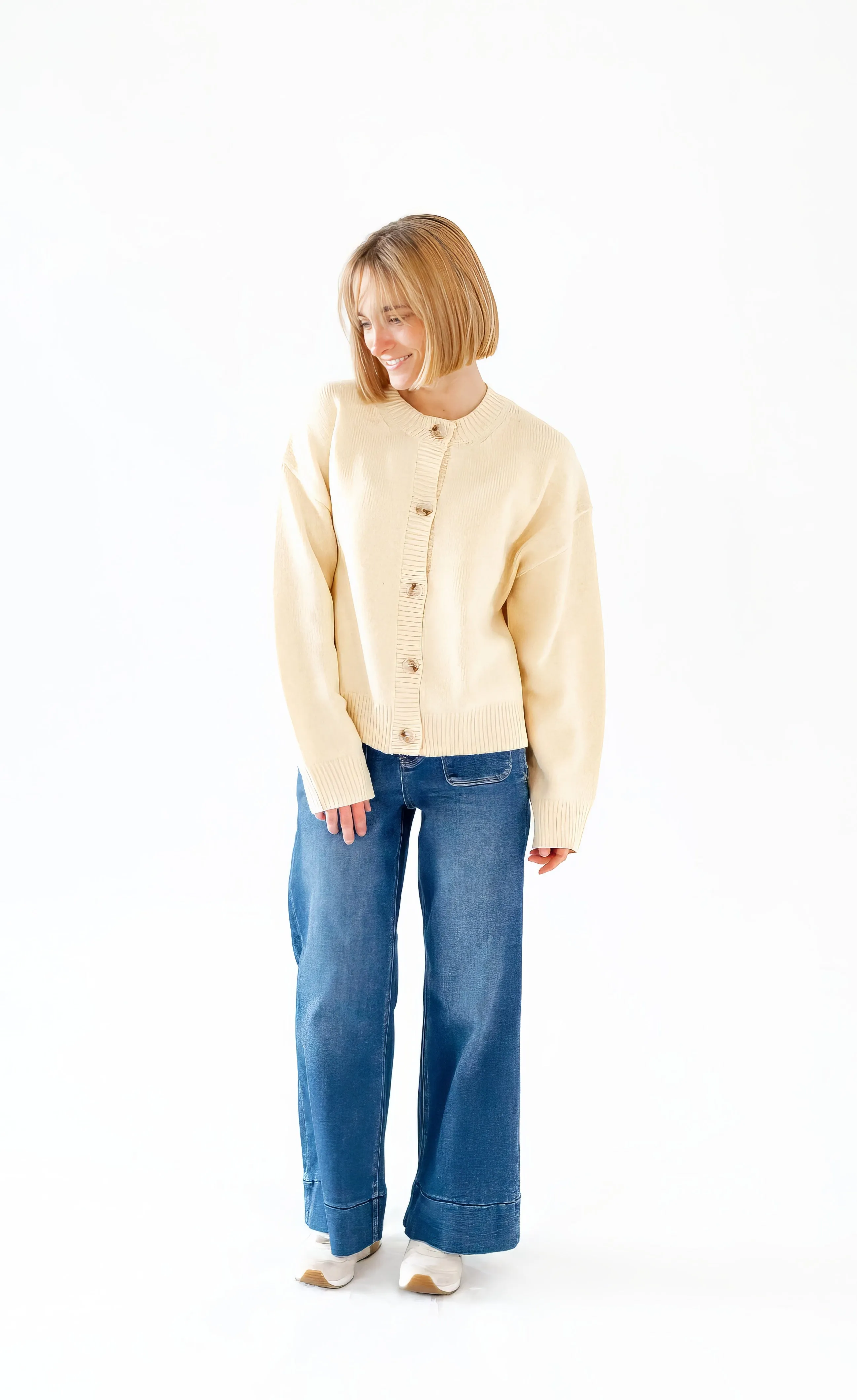 Aven Button Up Caridgan・Butter