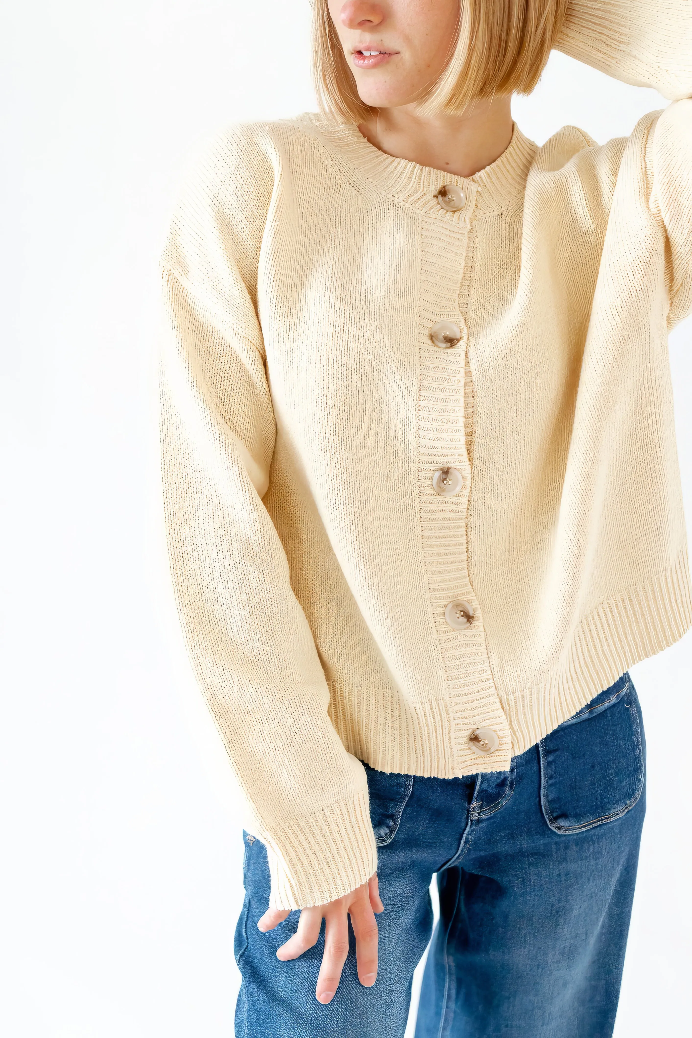 Aven Button Up Caridgan・Butter