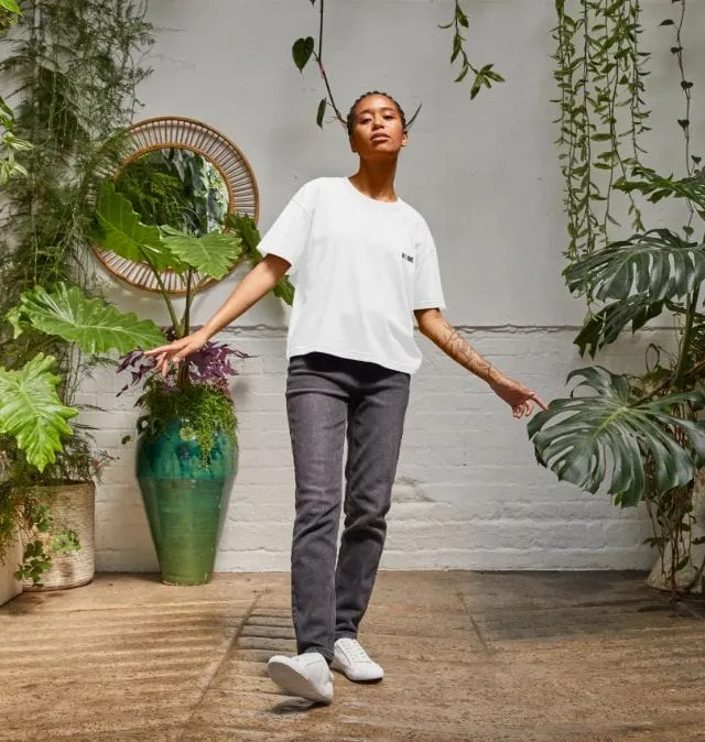 B-Relaxed Crop Organic T-shirt | White