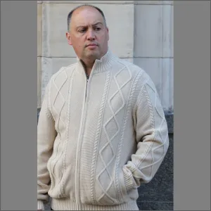 Baileys Stone Cotton Zip Cardigan^