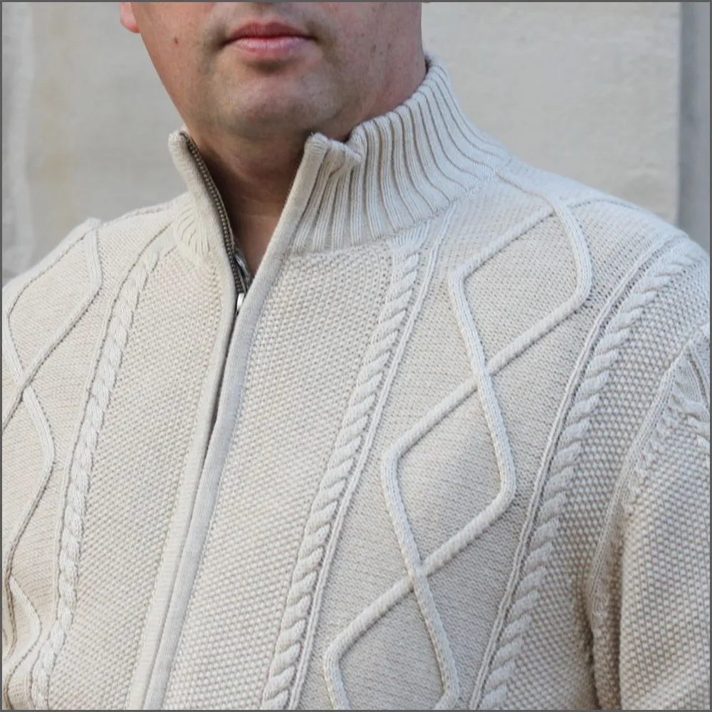 Baileys Stone Cotton Zip Cardigan^