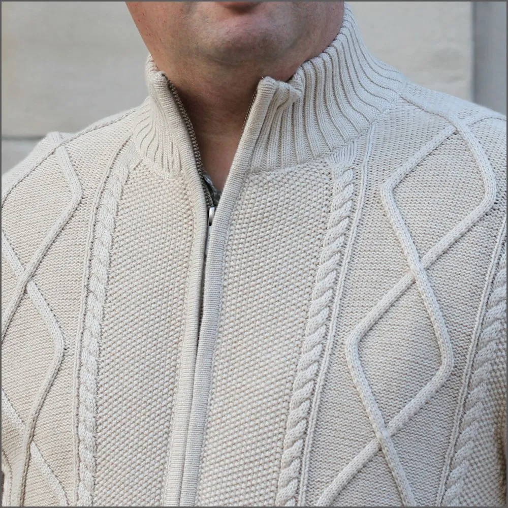 Baileys Stone Cotton Zip Cardigan^