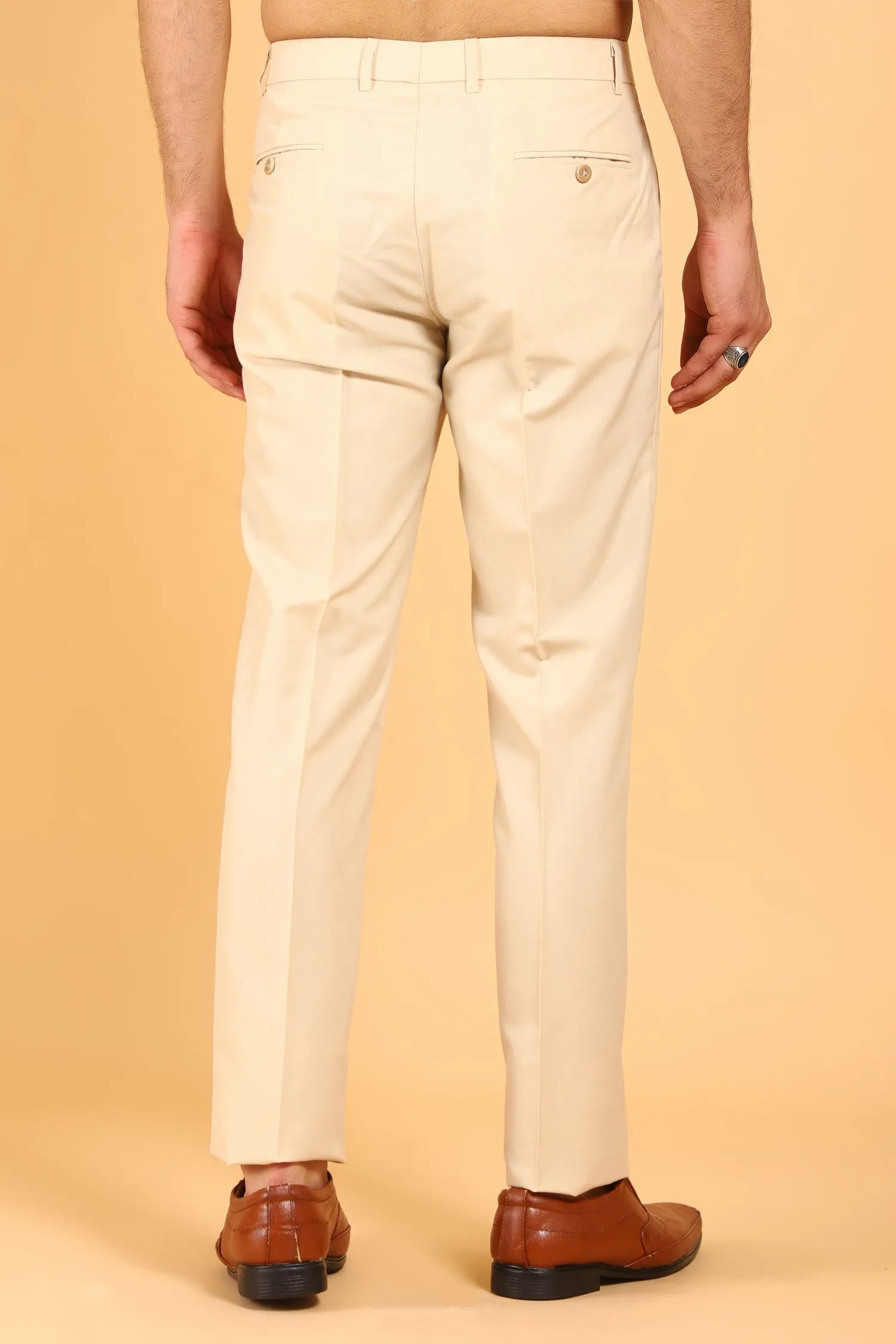 Bluebird Men's Wheat Texture Formal Trouser