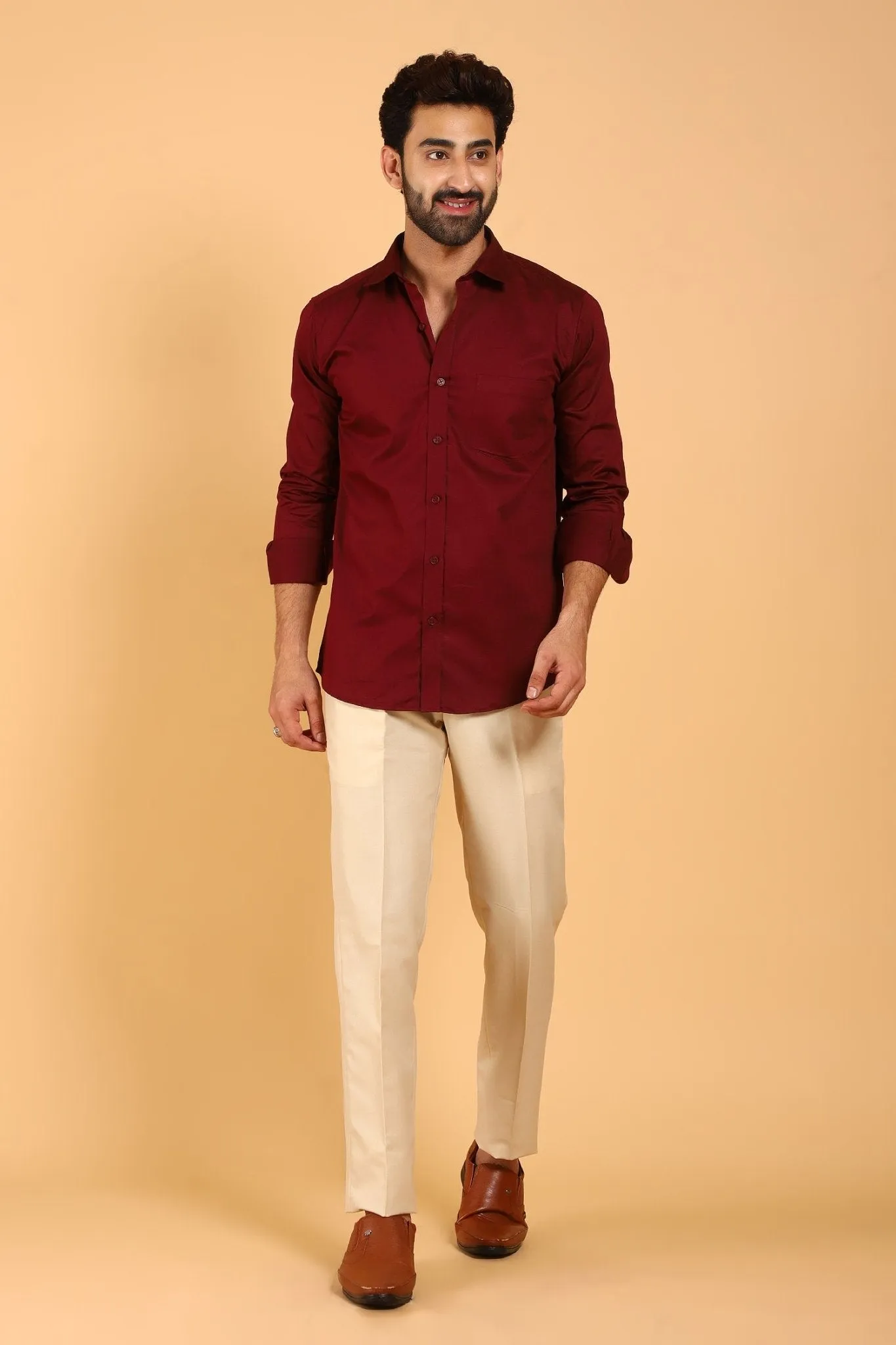 Bluebird Men's Wheat Texture Formal Trouser