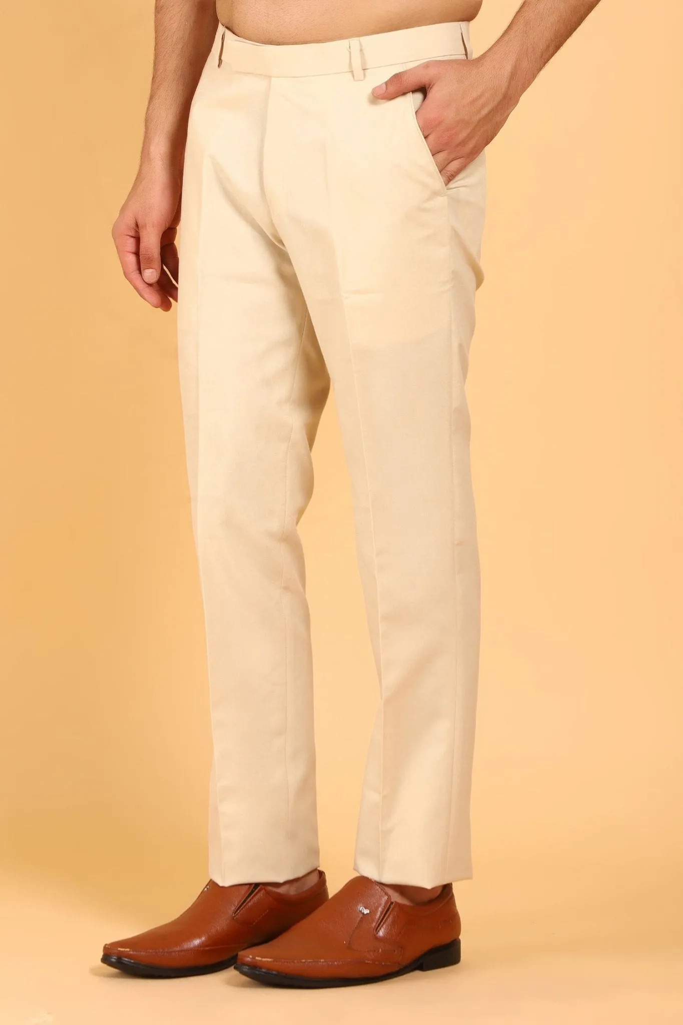Bluebird Men's Wheat Texture Formal Trouser