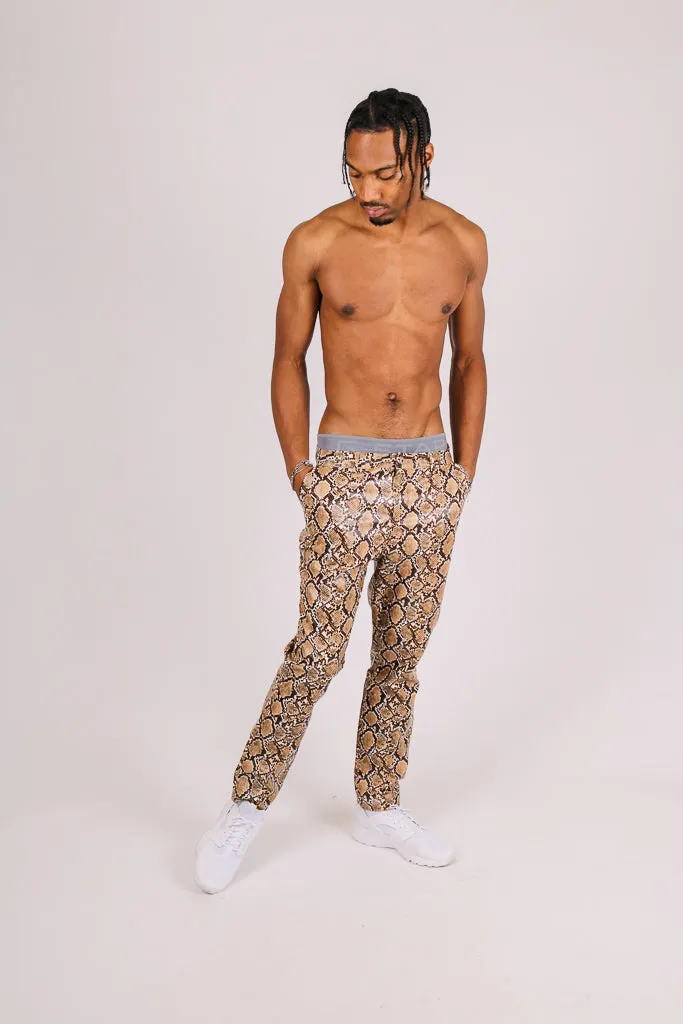 Brown Snake Patent Trouser