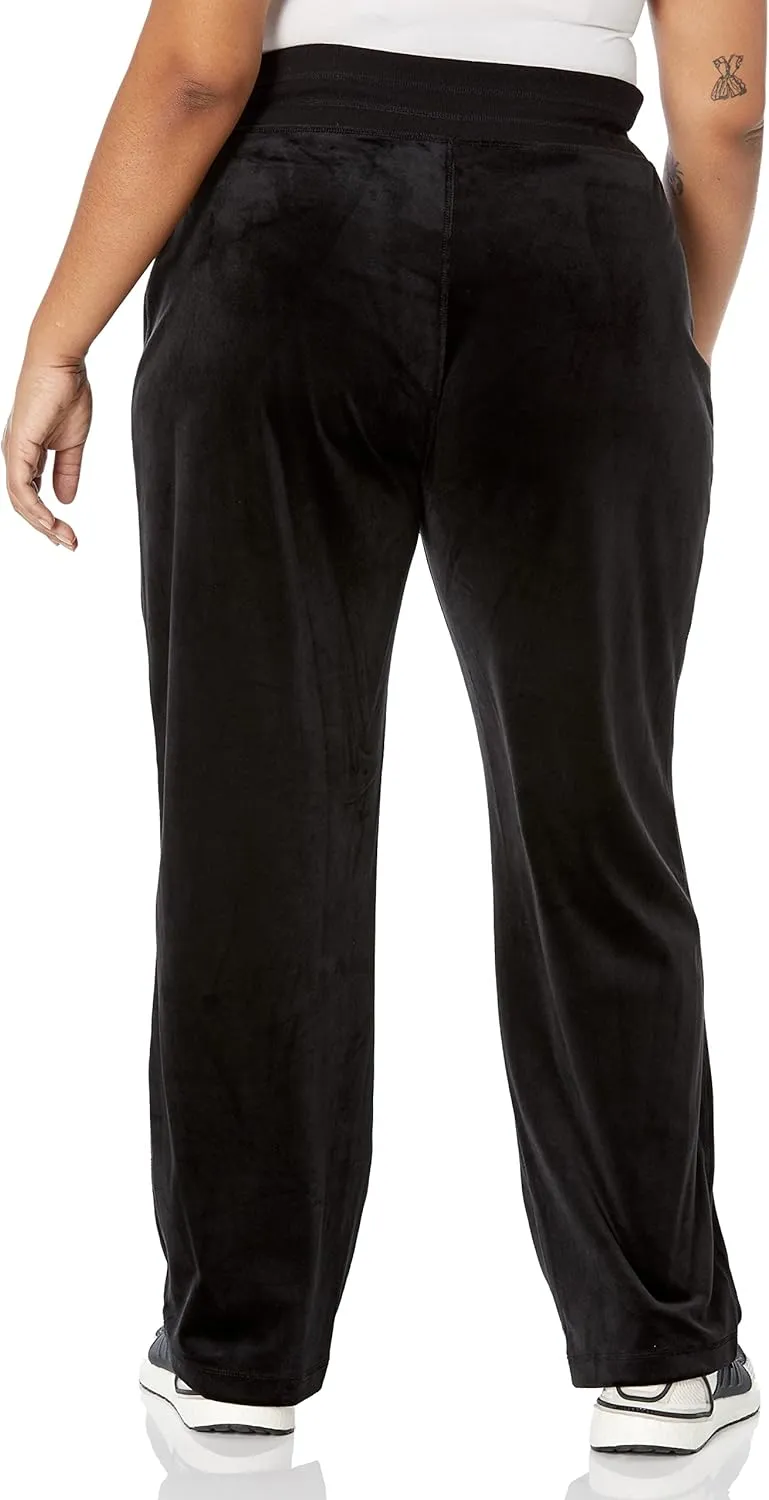 Calvin Klein Women's Soft Wide Leg Comfortable Velour Everyday Pant