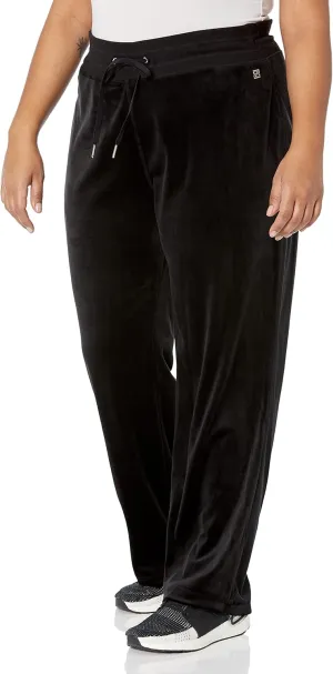 Calvin Klein Women's Soft Wide Leg Comfortable Velour Everyday Pant
