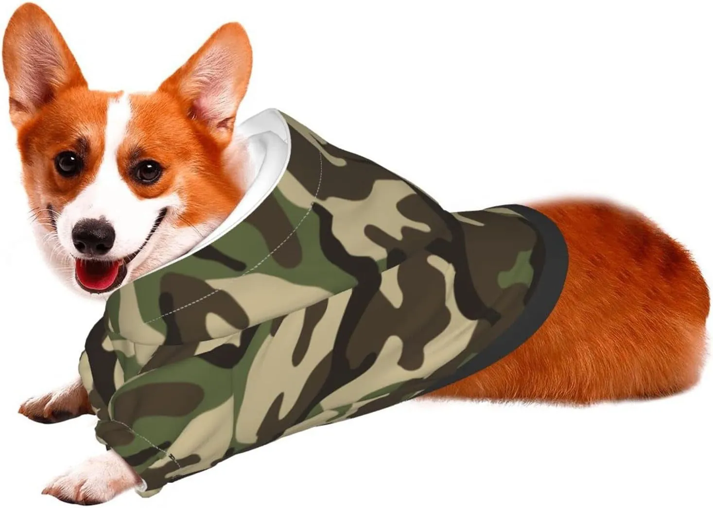 Camo Small Durable Dog Coat Camo Costume Pet Winter Sweatshirt Puppy Clothes Camo Dog Hoodies for Small Dogs Pets