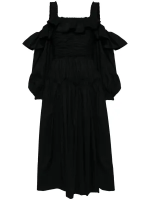 CAPRICE RUFFLE-DETAILING SLEEVELESS DRESS