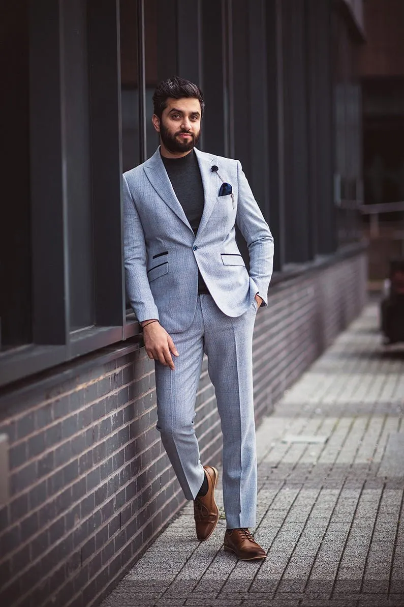 Caridi Sky Blue 2 Piece Wedding Suit