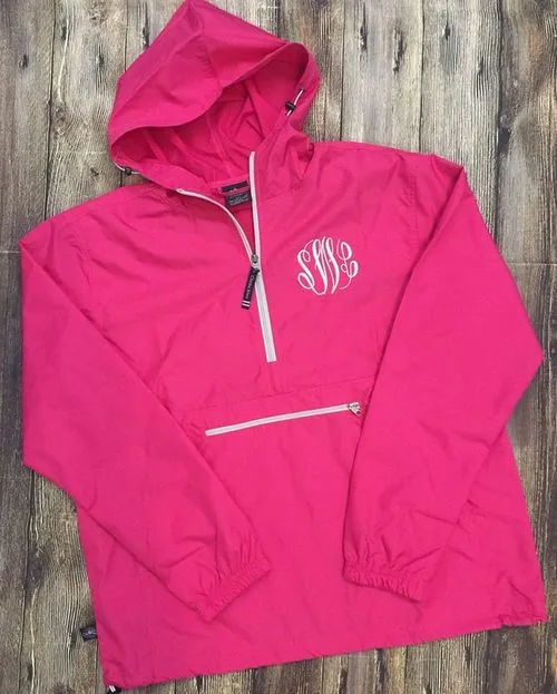 Charles River Unlined Pullover Rain Jacket--Hot Pink