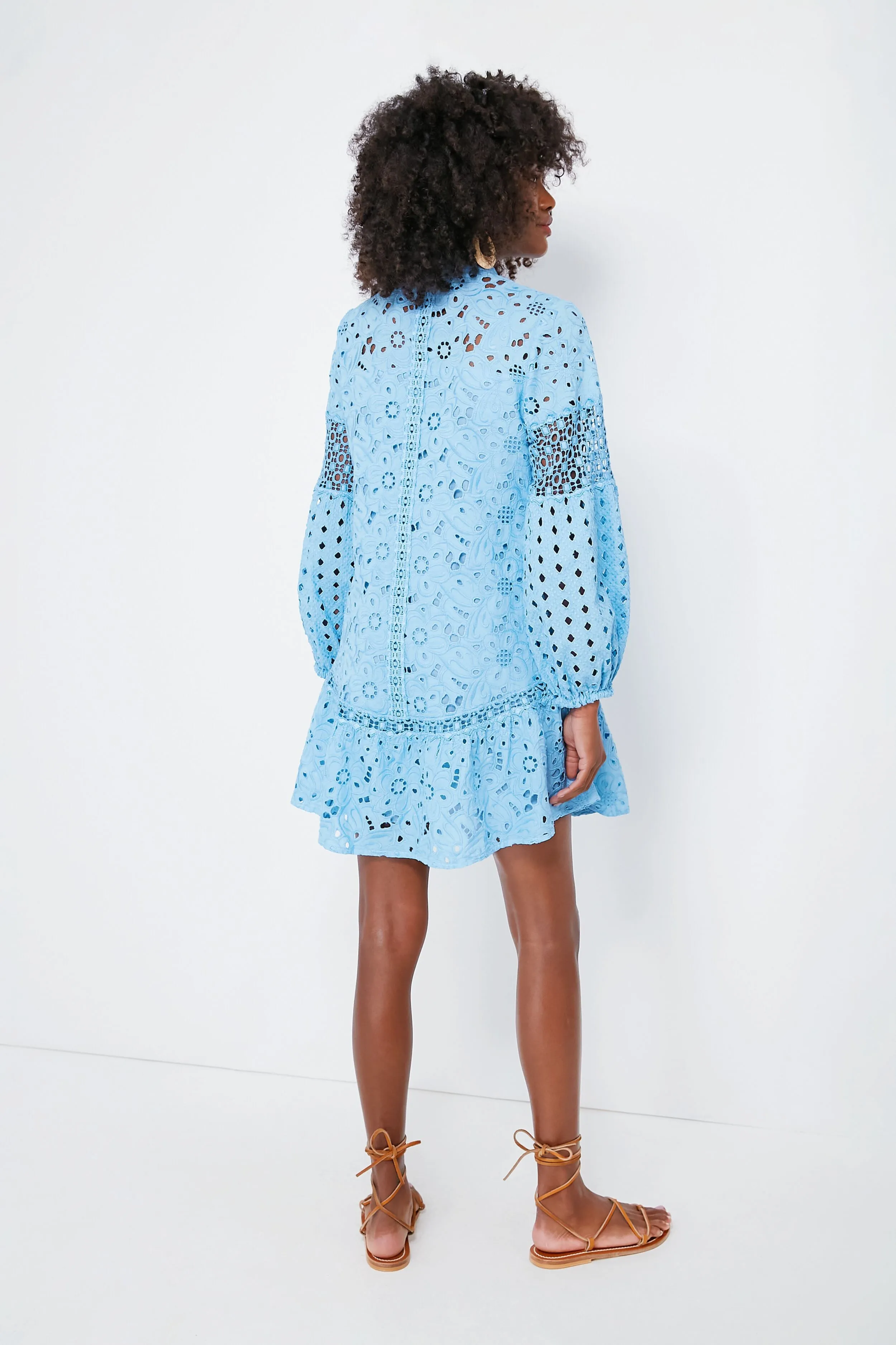 Cielo Sodalite Embroidered Dress With Belt