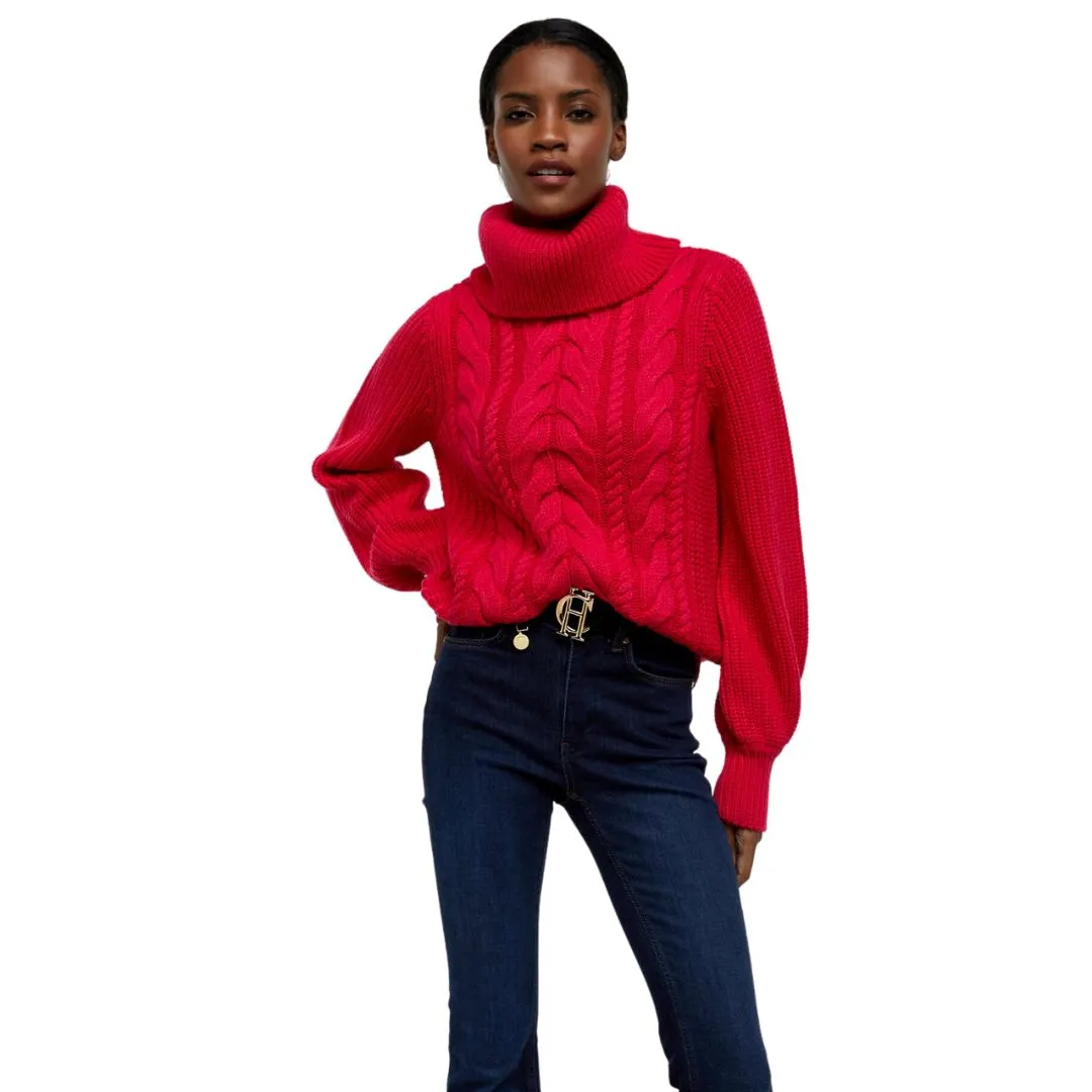 Corded Roll Neck Knit