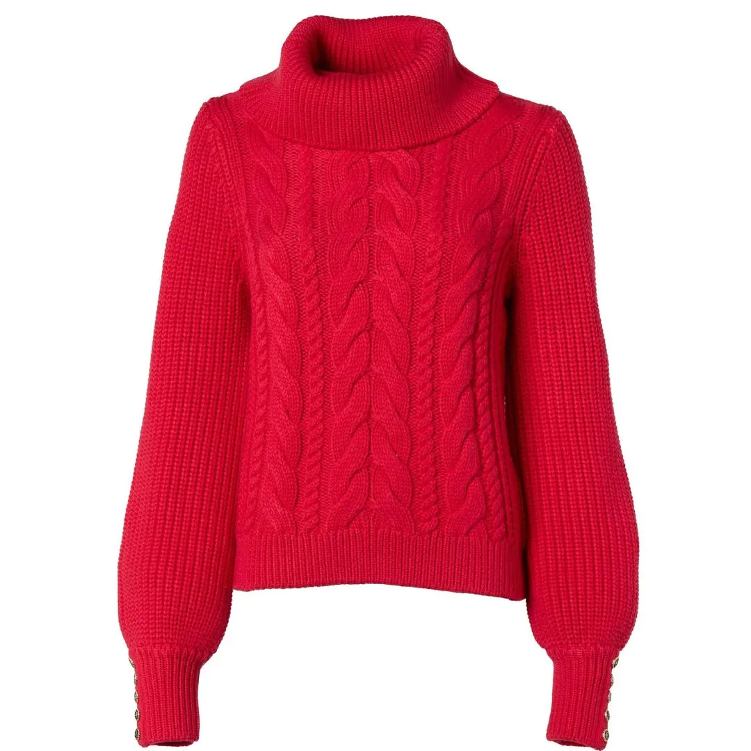 Corded Roll Neck Knit