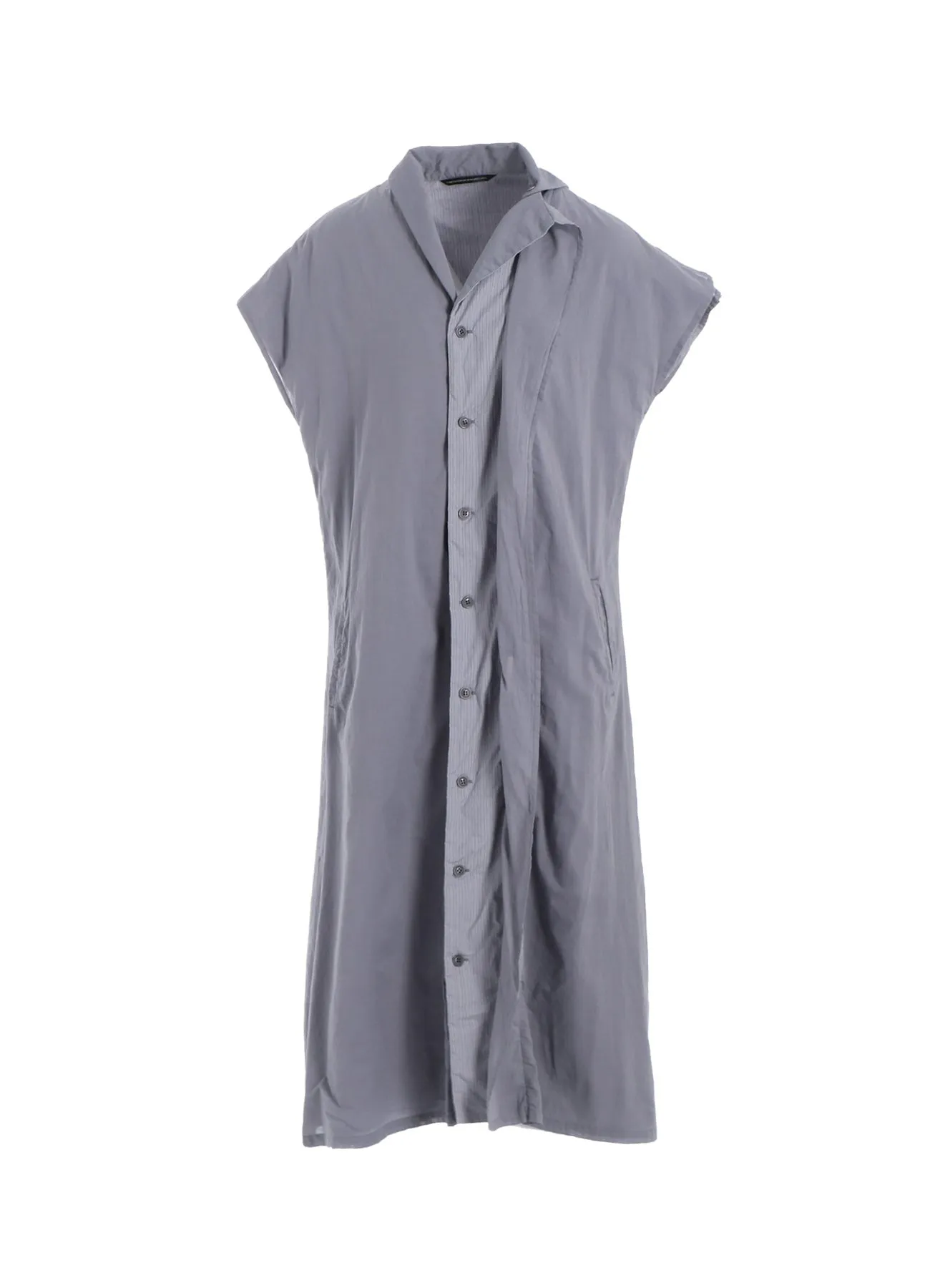 COTTON LAWN GARMENT DYE FRENCH SLEEVE DRESS