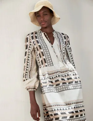 Cotton Rich Jacquard Maxi Kaftan Dress