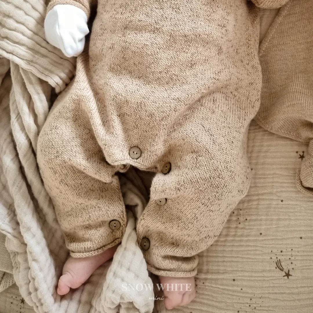 Cozy Knit Jumpsuit | Latte Speckled