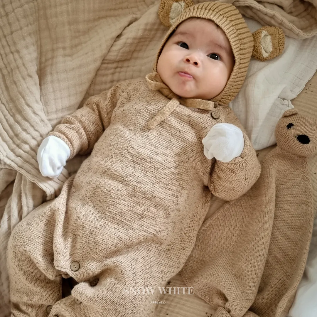 Cozy Knit Jumpsuit | Latte Speckled