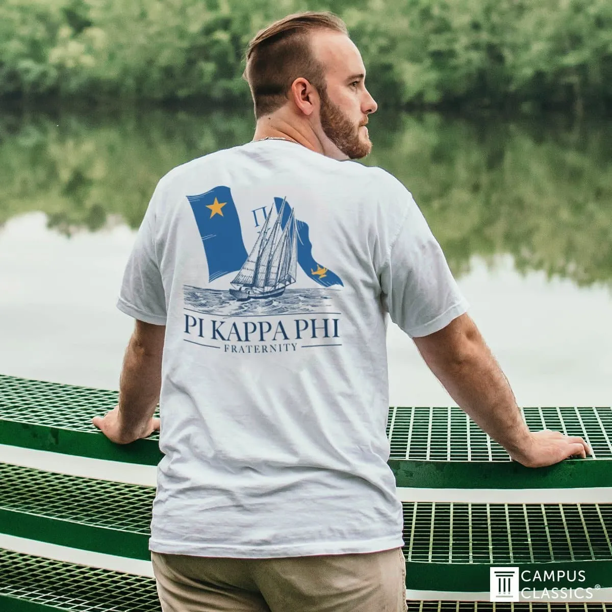 Delta Sig Comfort Colors White Seafarer Short Sleeve Tee