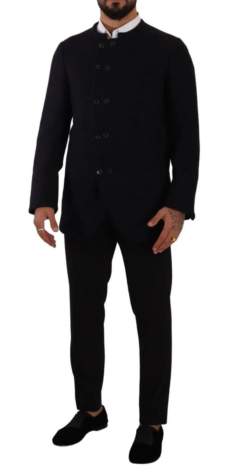 Dolce & Gabbana Men's Button Down Coat In Alpaca Wool