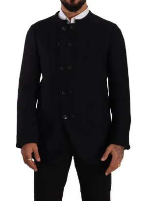 Dolce & Gabbana Men's Button Down Coat In Alpaca Wool