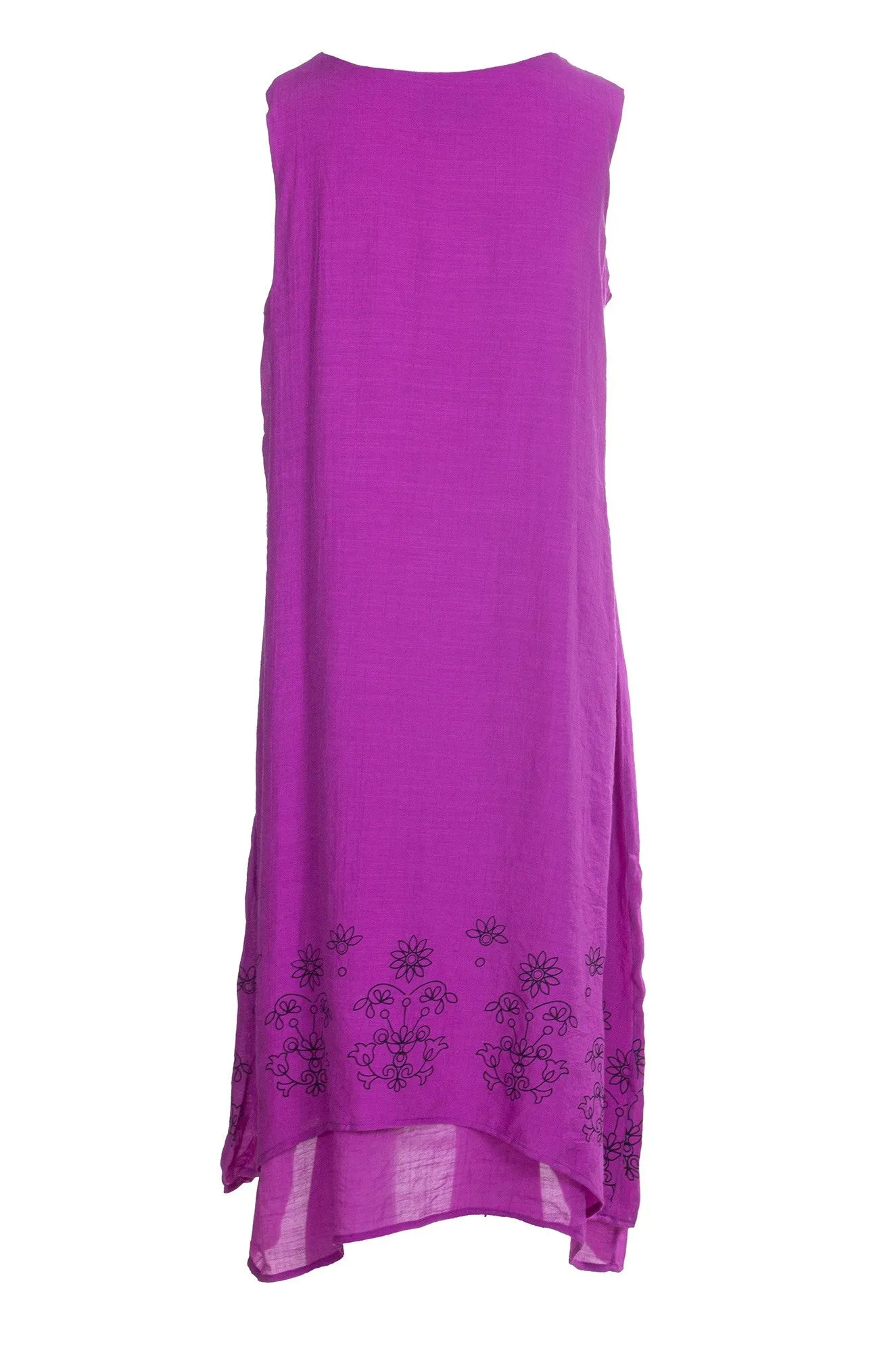 Double layer Soft Crosshatch Dress | MAGENTA | 8834A1