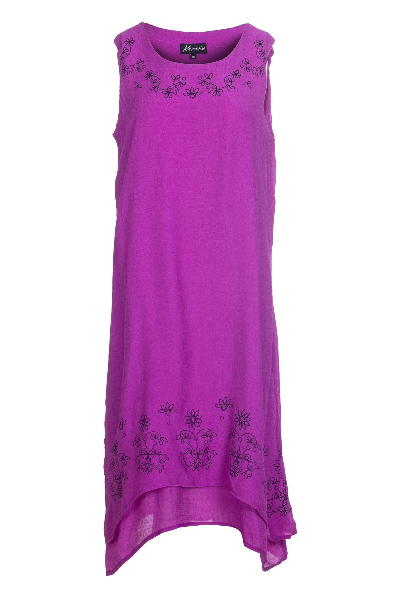 Double layer Soft Crosshatch Dress | MAGENTA | 8834A1
