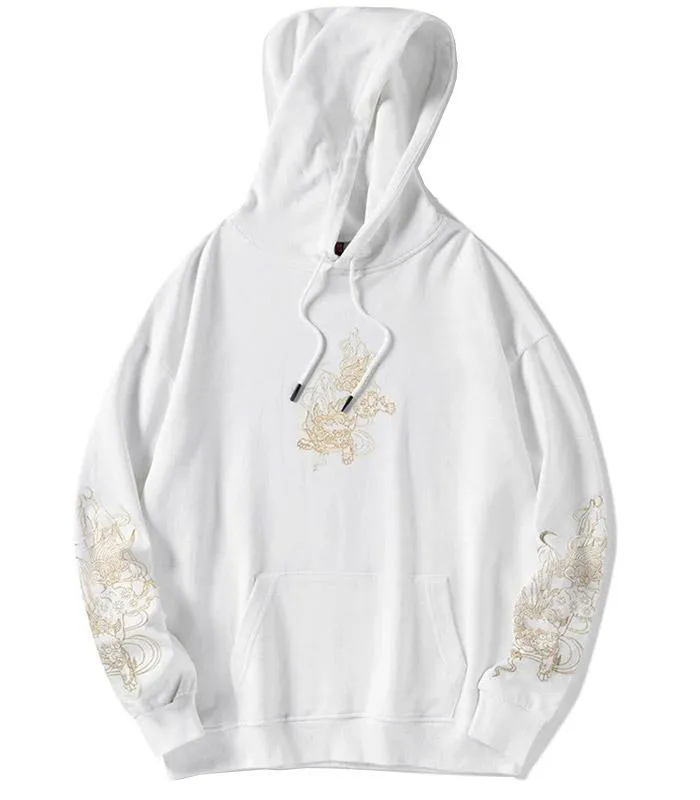 Dragon Hoodie Japanese White