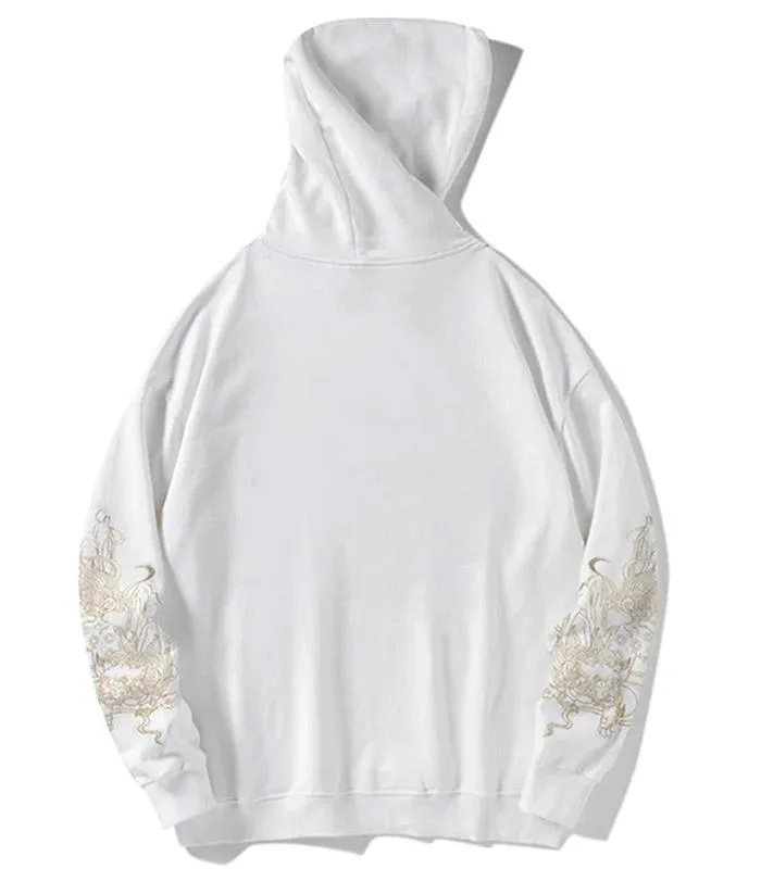 Dragon Hoodie Japanese White