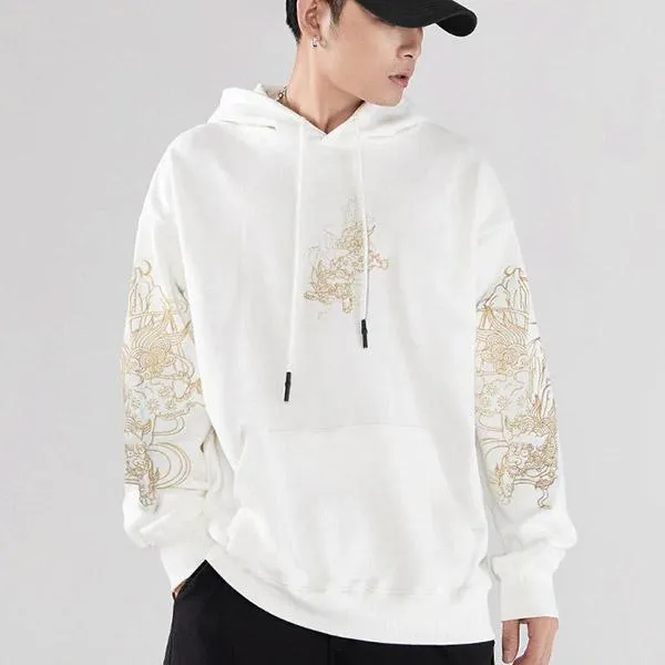 Dragon Hoodie Japanese White