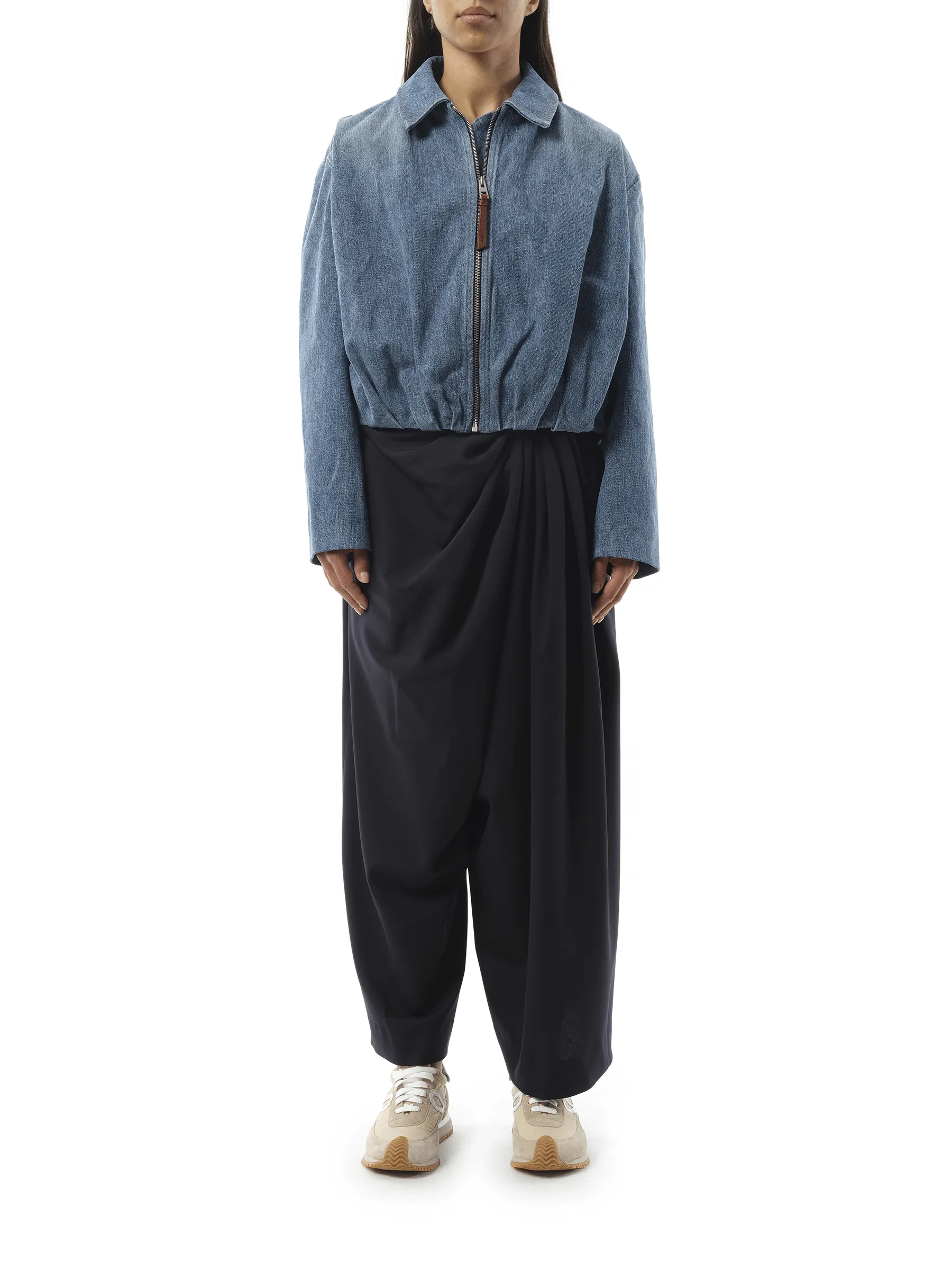 Draped Jacket in Indigo Blue