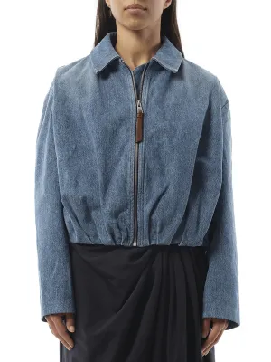 Draped Jacket in Indigo Blue