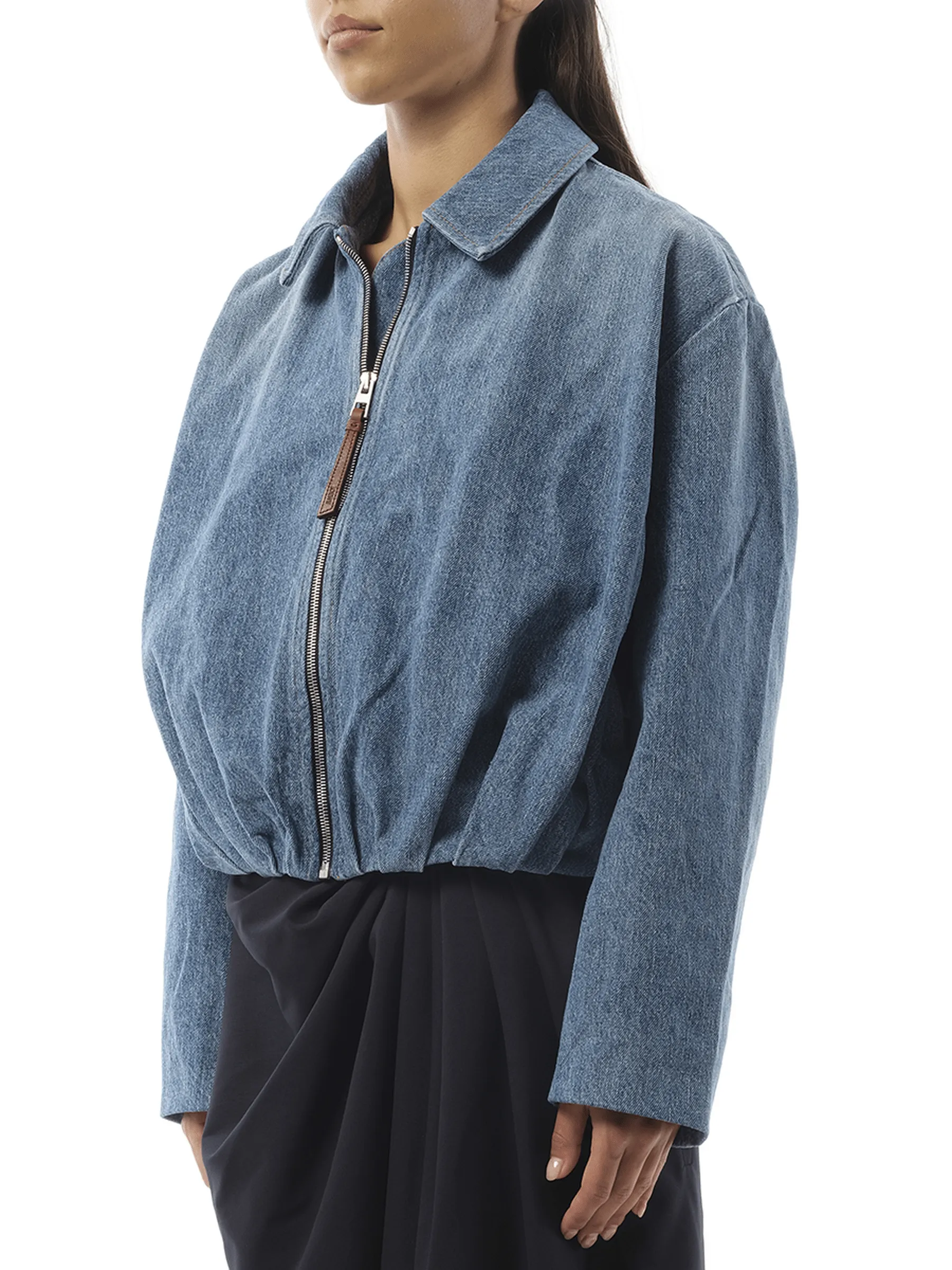 Draped Jacket in Indigo Blue